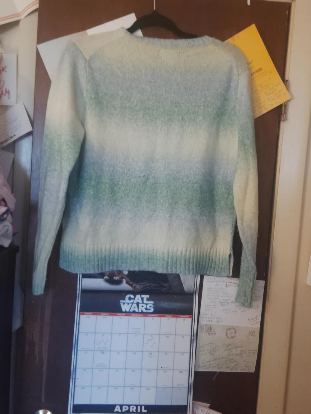J.CREW Green/Blue Ombre Striped Sweater XS